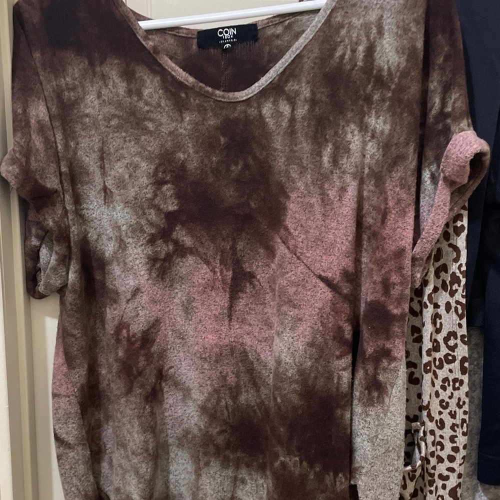 Brown and Tan Short Sleeve T-Shirt